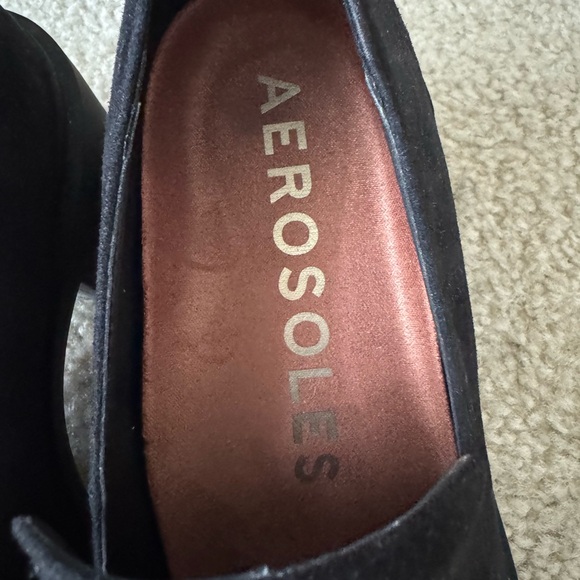 AEROSOLES Black Suede Loafers with Tassel Detail size 8 - Picture 3 of 14